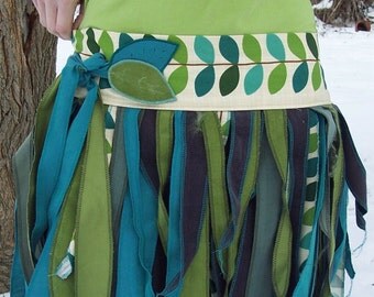 Woodland Fairy ,Tattered Wrap Skirt (Non-Stationary)