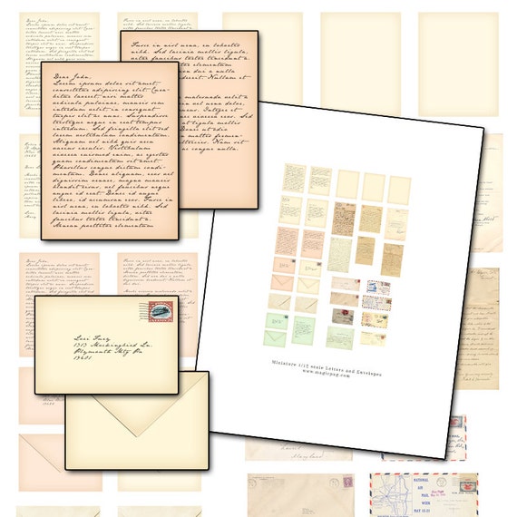 Download Miniature Dollhouse Printable Letter digital collage sheet
