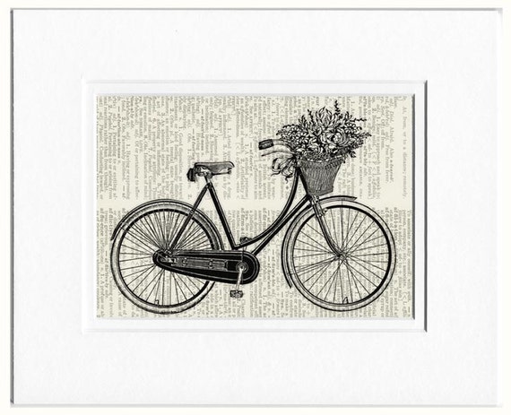 bike III with flowers print