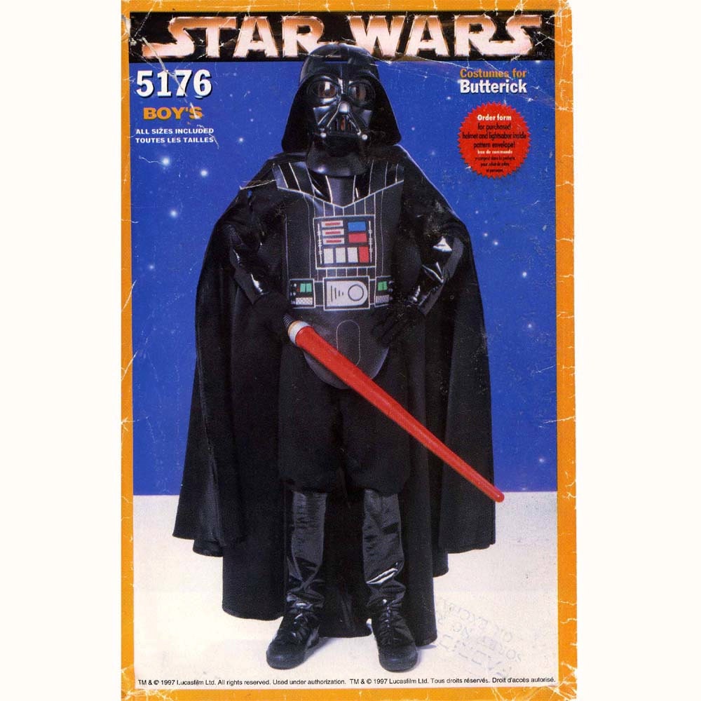 Boys Star Wars Costume sewing pattern Butterick 5176 All sizes