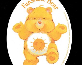 Care Bears Funshine Bear Large 5.5" Oval Sticker
