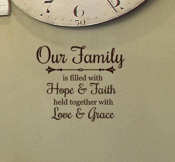 Our Family Wall Decal Our Family is Filled with Hope and