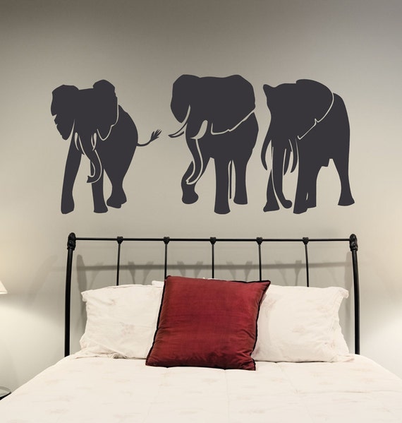 Large Elephant Vinyl Wall Decals for your Safari by HouseHoldWords