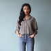 SALE silk top / black and white blouse / silk stripe crop top (s-l)
