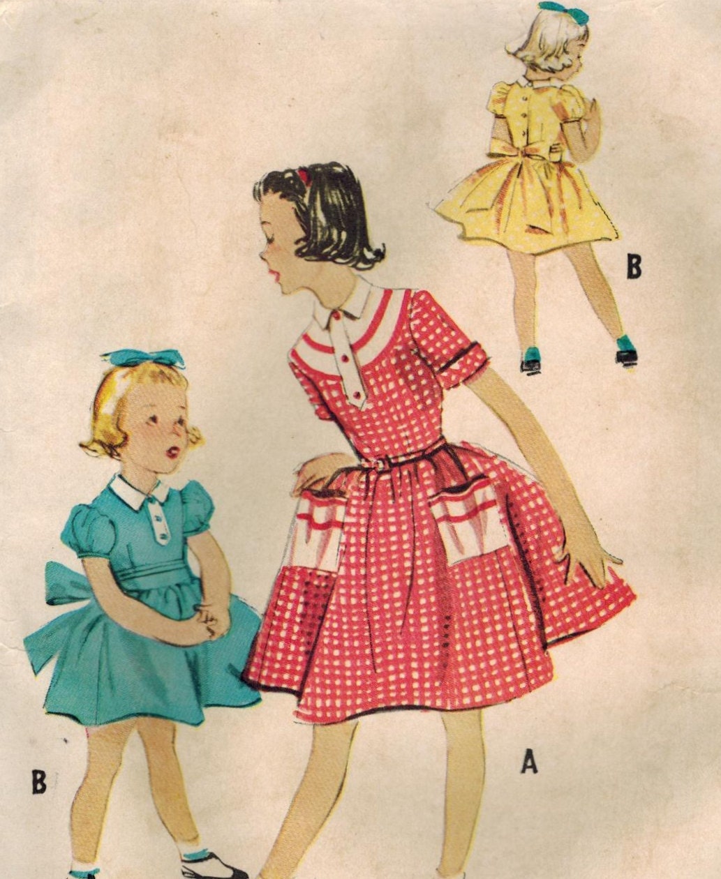 1950s McCall's 9232 Vintage Sewing Pattern Girl's