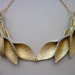 Petal Collection- Double Gold Leather Petals Necklace