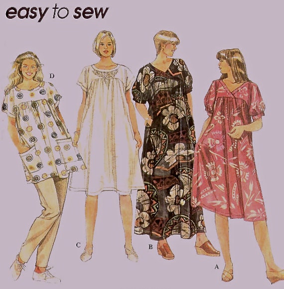 PLUS SIZE MuuMuu Dress Tunic Sewing Pattern Hawaiian MooMoo