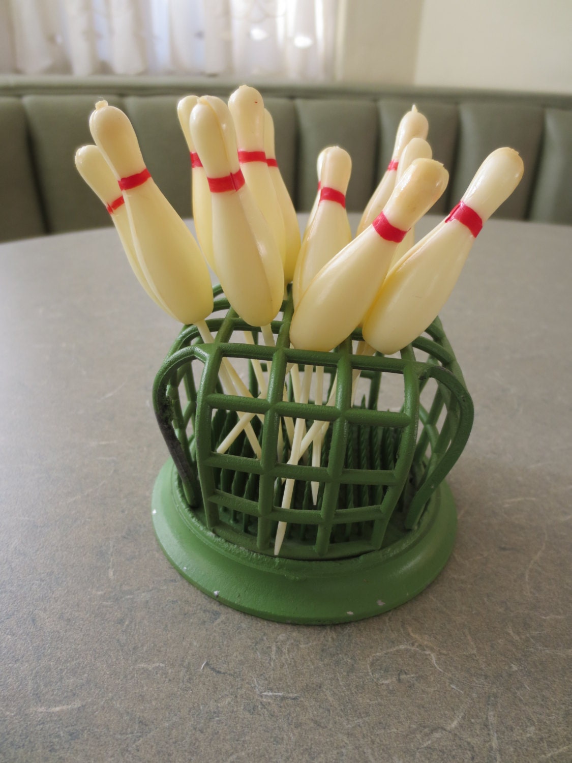 Vintage Mini Bowling Pins Plastic Bowling Pins Cake Toppers