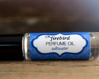 Saltwater Perfume Oil, Ocean Water, Salt Air, Driftwood, Roll On Perfume - Summer Outdoors - Beach Perfume