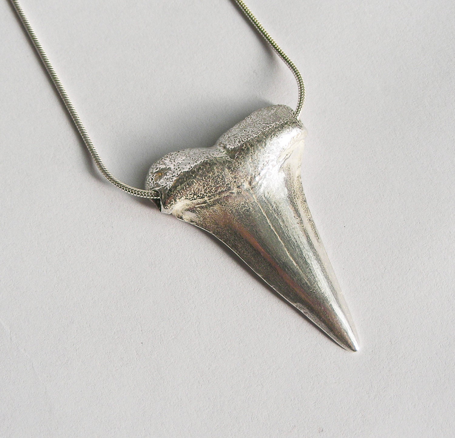 Sterling Silver Shark Tooth Necklace by jennifertullwestberg