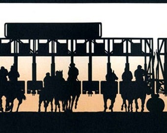 Horse Racing Starting Gate Hand-Cut Papercut