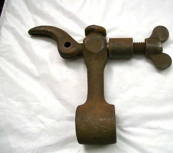 Vintage Rusted Pipe Holder Tool Plumbing Iron by Lionfishvintage