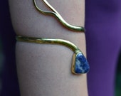 Elven Fairy Pixie Goddess Sodalite Crescent Moon Upper Arm Cuff Bracelet OOAK