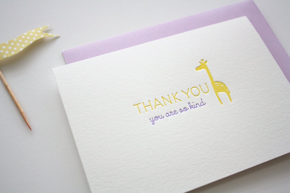 Letterpress Thank You Cards Baby Thank You Card Baby
