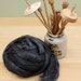 Black Alpaca/ Cultivated Silk Roving - Undyed Fiber for Spinning (8oz)