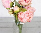 Pink Peony Peonies Silk Flower DIY Wedding Bouquet (Item Number 140038)