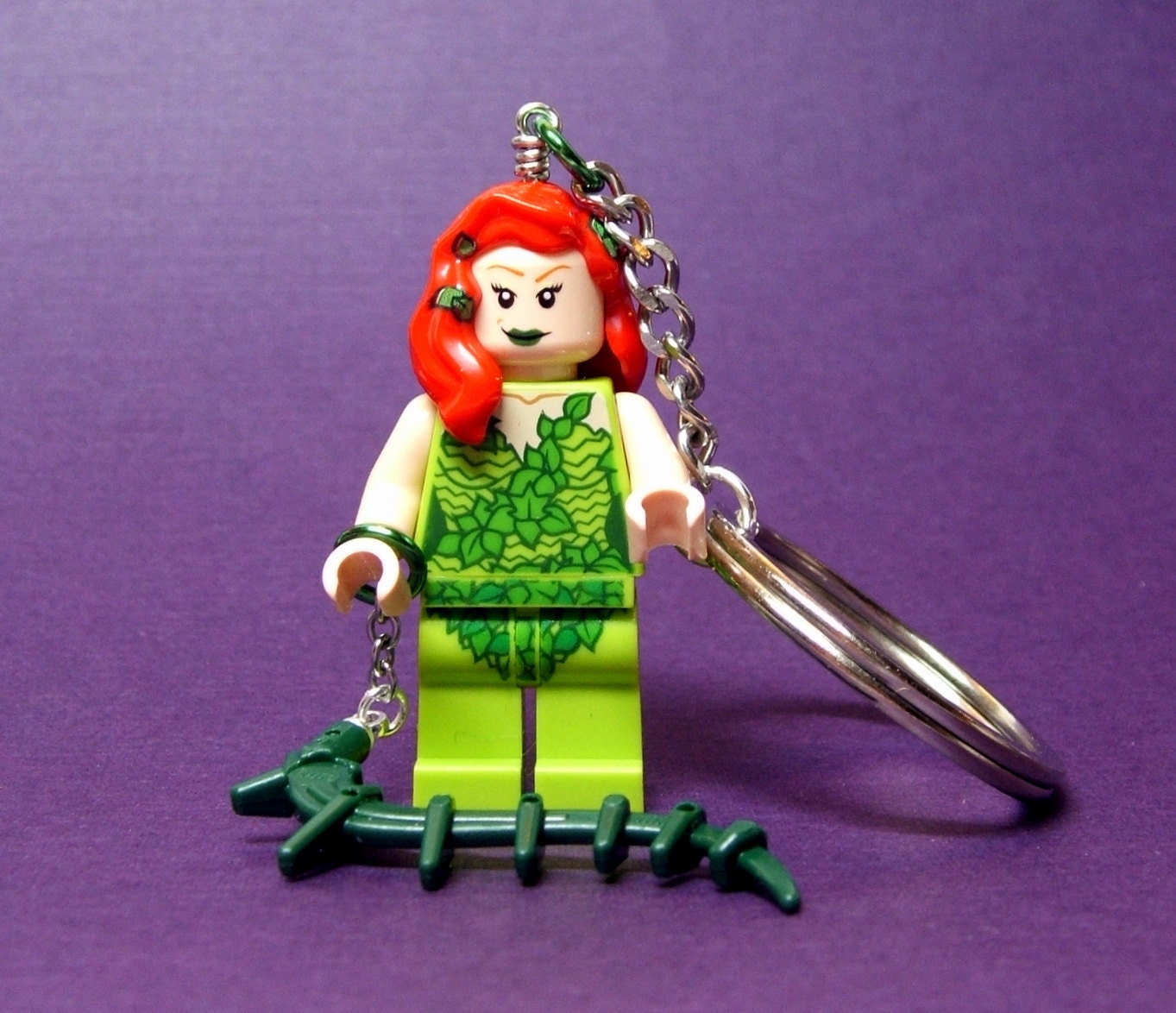poison ivy lego keychain