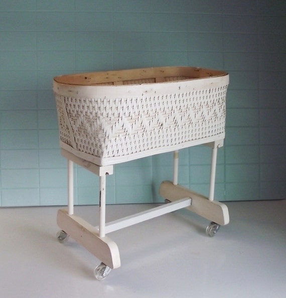 antique wicker doll bassinet