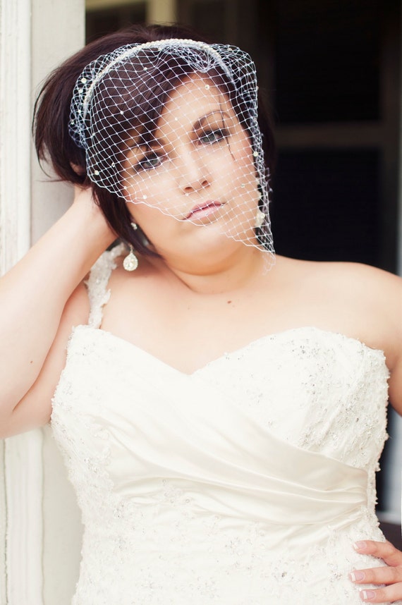 Brittany Haute Couture birdcage veil by SerendipityBySuzanne