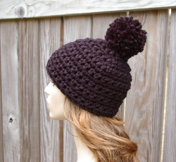 your own with with Black create Beanie Chunky pom  beanie Crochet Hat Pom hat Pom Winter in