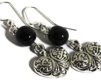 Silver Heart Earrings, One of a Kind, Valentines Day Gifts for Women Mom Wife Sister Daughter Grandma Teacher Under 15, Stocking Stuffers