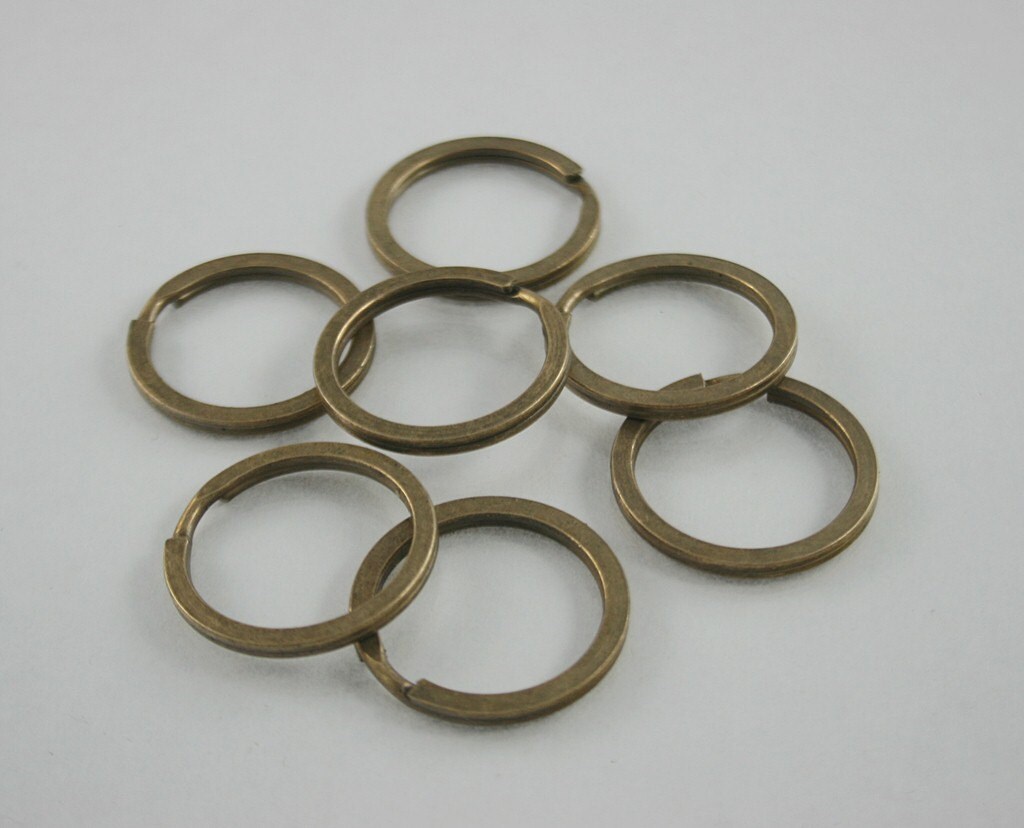 40 pcs. Antique Brass Split Key Ring Key Chains Fashion