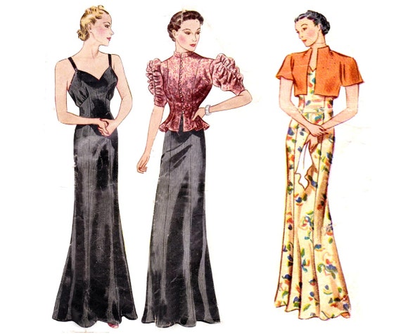 1930s Slip & Jacket Pattern Pictorial Review 8747 Vintage Sewing Pattern Size 18 Bust 36 INCOMPLETE Slip and Ruffled Jacket only