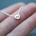 adjustable ROSE GOLD SKULL necklace on silver chain, teeny tiny rose gold skull necklace
