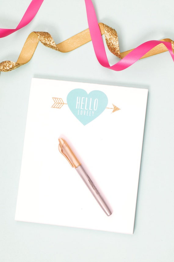 ON SALE!!! Hello Lovely Notepad - Everyday Oversized Note or Desk Pad by Flair Designery Il_570xn