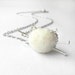 FREE SHIPPING - Knitting Necklace - White Ball of Yarn and Knitting Needles Pendant, Gift for Knitter - 'Love to Knit'