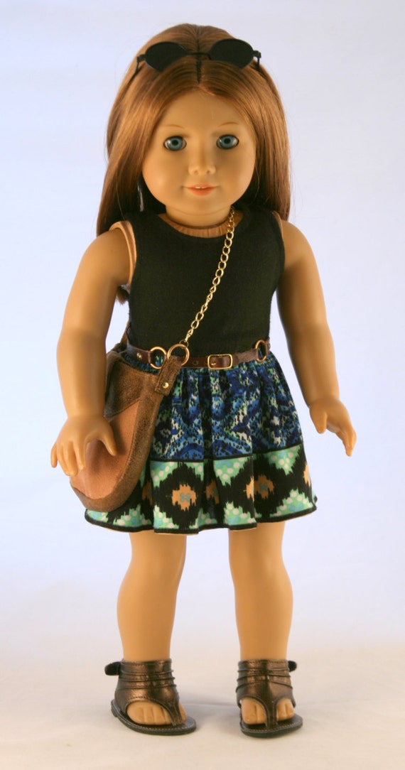 American Girl Doll Clothes Knit Tribal Print Dress Faux