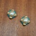 Vintage 80s 90s Gold toned Earring With Faux Pearls and Enamel