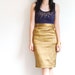 Vintage Mermaid Glam Golden Pencil Skirt