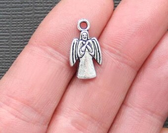 10 Angel Charms Antique Silver Tone - SC924