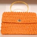 Raffia Beaded Handbag Orange Straw Purse Dena of Dallas Japan Lucite Beads Handle Crochet Woven Easter Spring Summer Ladylike FREE US SHIP