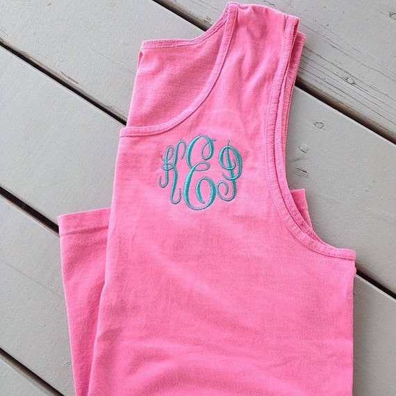 Monogrammed Comfort Colors Tank By Gladevillefarmhouse On Etsy Effy Moom Free Coloring Picture wallpaper give a chance to color on the wall without getting in trouble! Fill the walls of your home or office with stress-relieving [effymoom.blogspot.com]
