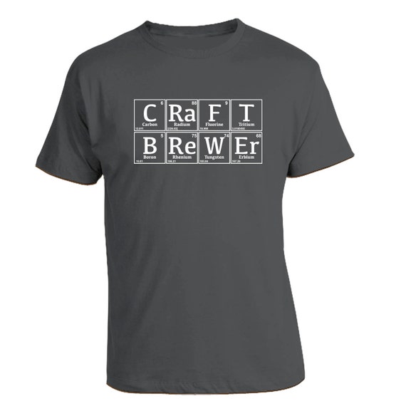 beer periodic t-shirt table for Craft Beer  Periodic T  Shirt Brewer Table Geek Homebrewer