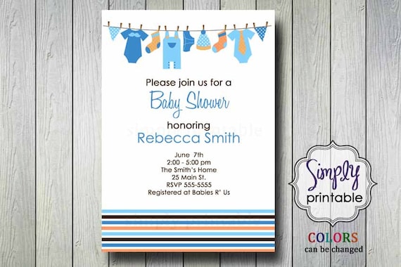 Baby Shower Invitation Clothesline Il_570xn