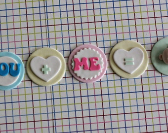 Baby Announcement Tell Your Love in Cupcakes Fondant Cupcake Toppers