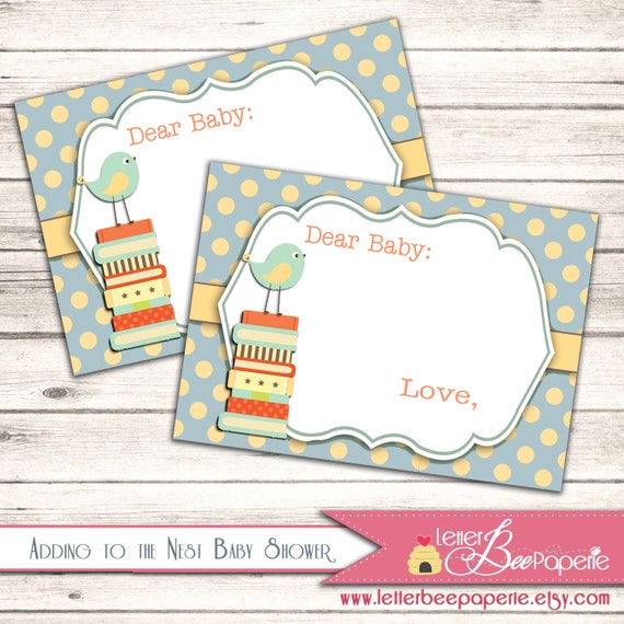 Adding to the Nest Custom Book Plate for Baby Book- PRINTABLE - Customize Your Colors - Perfect for Girl, Boy or Gender Neutral Il_570xn