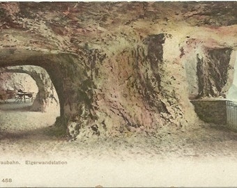 Jungfraubahn, Elgerwandstation - Virgin Ground Elger Wall Station 1911 Undivided Back Vintage Postcard