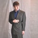 80's Mens Suit Double Breasted Jacket 42-44 Dark Olive Green Homespunsociety Retro 1980's Mens Fashion