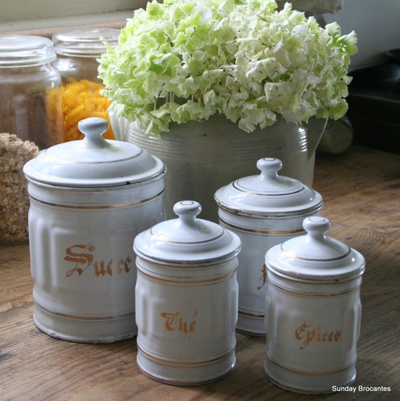 French Enamel Canister Set