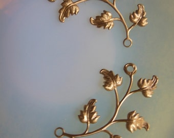 Leaf Vine Connector Brass