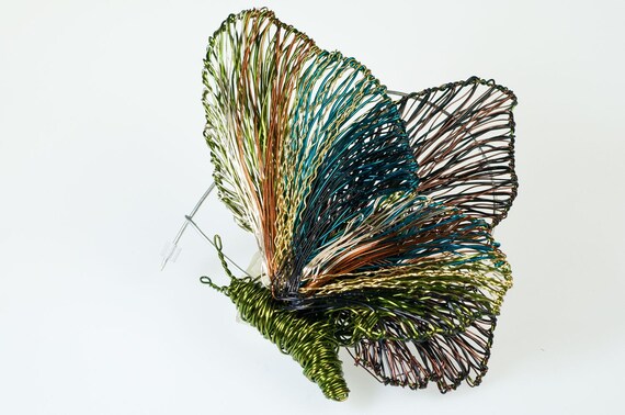 Art jewelry Butterfly brooch Handmade art Wire butterflies