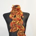 Brown and Orange Scarf, Patchwork Scarf, Crochet Scarf, Lace Scarf, Neck Warmer, Crochet Lace Scarf, Cinnamon Scarf, Autumn Colors