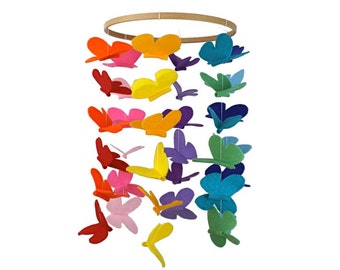 Butterfly Baby Crib Mobile Large - Bright Rainbow