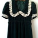 vintage 70s downton abbey green and cream lace empire maxi xs