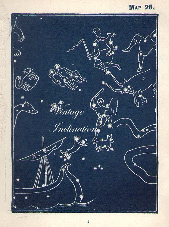 1904 CAPELLA QUARTER STARS Winter Chart Dark by VintageInclination
