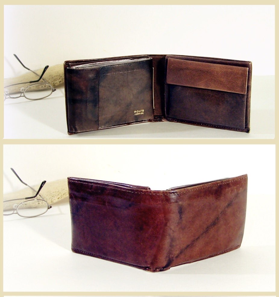 Vintage Rolfs Mens Brown Leather Wallet Like by TheWhitePelican